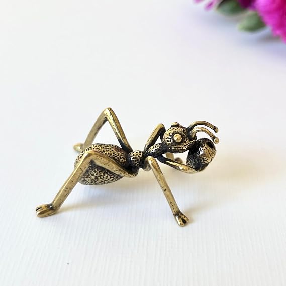 Miniature Ant, Dollhouse Miniature Retro Brass Ant Statue Ornament, Mini Micro Garden Landscaping Decoration