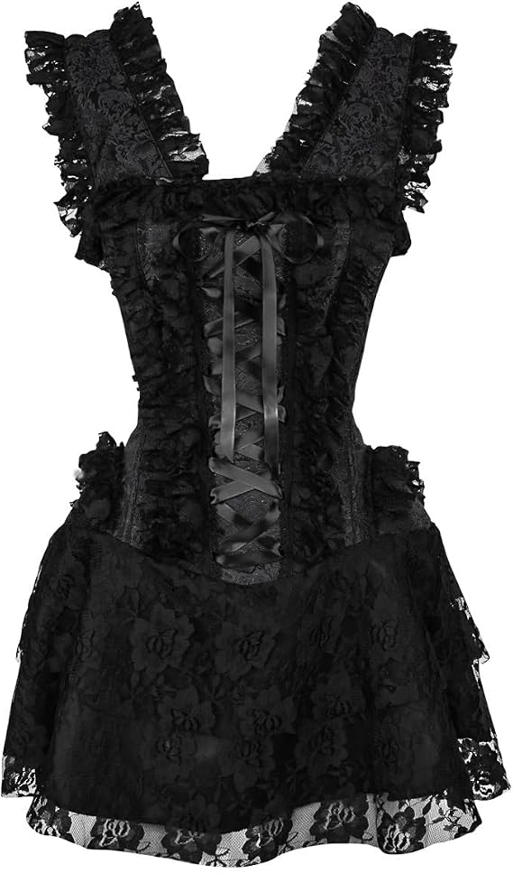 Daisy corsets Women's Top Drawer Steel Boned Lace Victorian Corset Dress