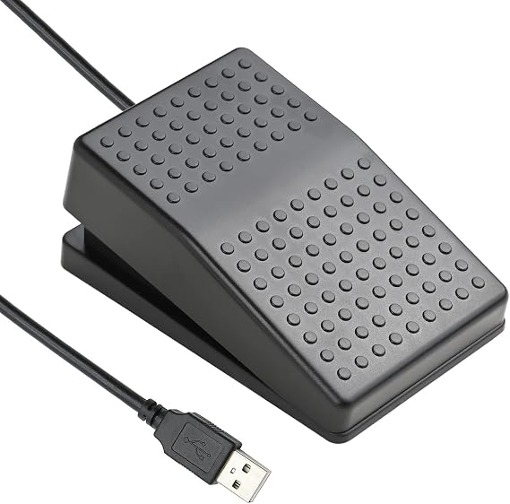 iKKEGOL Upgraded USB Foot Switch Single Pedal Mechanical Control Footswitch Map Mouse Keyboard Hotkey Combination Key Press Simulator Program Page Turner Game Transcription HID