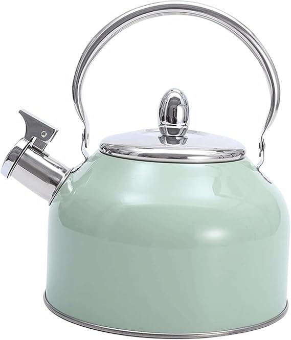 2.5L Whistling Tea Kettle with Loud Whistle Food Grade Stainless Steel Tea Pot for Stovetop Quick Boil Kettle Heat-Resistant Handle