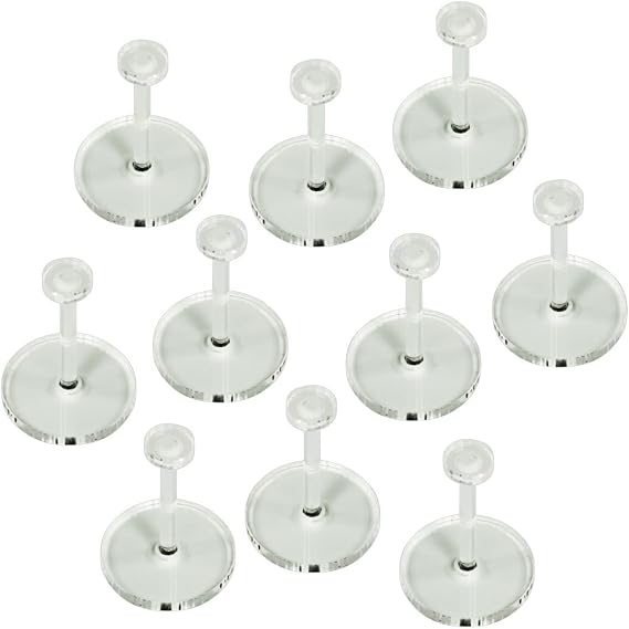 27mm Flight Stands | Compatible with Star Wars: Legion | 3mm Clear | Round base, 1.25-inch peg & 9mm topper | Sturdy, nearly seamless | Set of 10 | Mounts trooper minis | Glue assemb