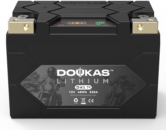 DKL14 550A LiFePO4 Motorcycle Lithium Battery, 12V 4Ah Powersports Batteries, Compatible Jet Ski, ATV, Lawn Mower, Scooter, Snowmobile