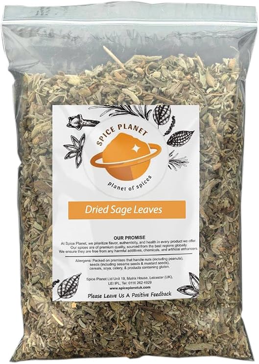 Sage Dried Herb Leaf | Leaves (Moroccan) Premium Quality by Spice Planet® 25g-1.9kg (90 Grams)