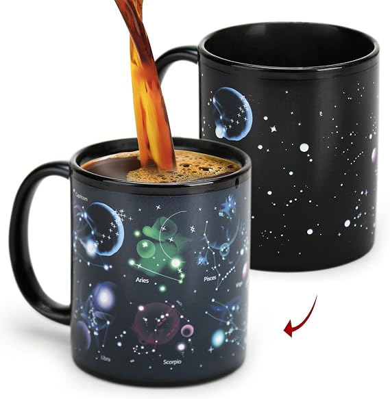 Color Changing Mug 11oz Constellation Design Thermal Changing Coffee Mug Space Theme Gift for Men Women Birthday Halloween