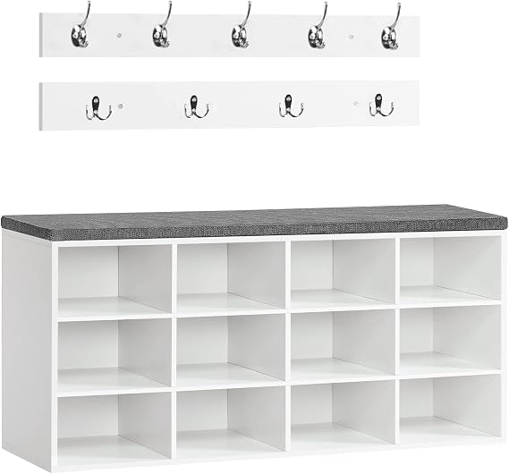 HOOBRO Shoe Storage Bench with Cushion, 39.4" L Entryway Bench