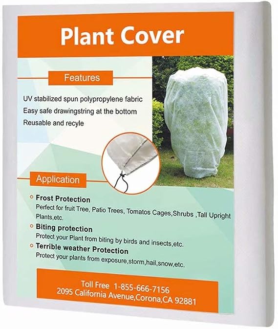 Agfabric Plant Covers Freeze Protection 1.2oz 72"x72" Shrub Cover,Winter Tree Cover for Season Extension&Frost Protection,White