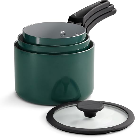 Tramontina Ceramic Non Stick 6-Piece Nesting Sauce Pan Set - Teal