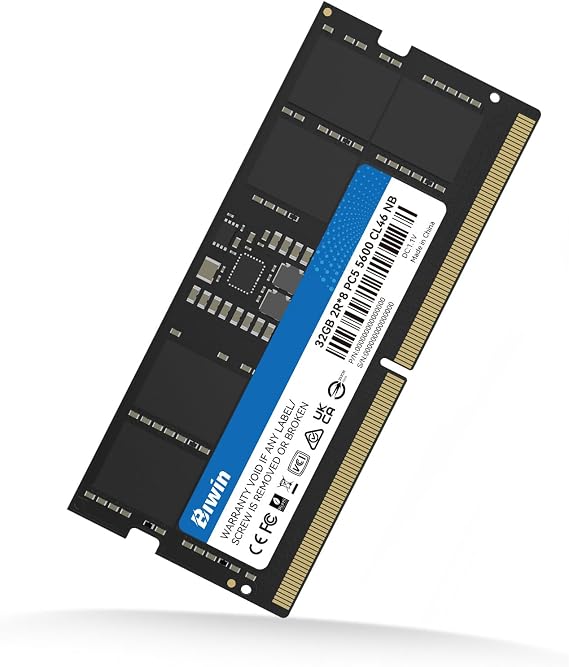 Biwin DDR5 RAM 16GB Up to 5600MHz, SODIMM 262-pin CL46, Laptop Computer Memory, Mini PC, 1.1V / Independent PMIC/On-die ECC, High Performance RAM for AI or Gaming Computer, Single