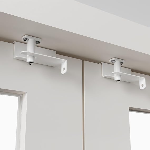 2 Pack Child Proof Door Top Lock, Child Safety Door Top Lock, Top Door Lock for Kids Safety, Adjustable Child Locks for Door, Sliding Door Lock for Kids Safety, Sturdy Metal, White