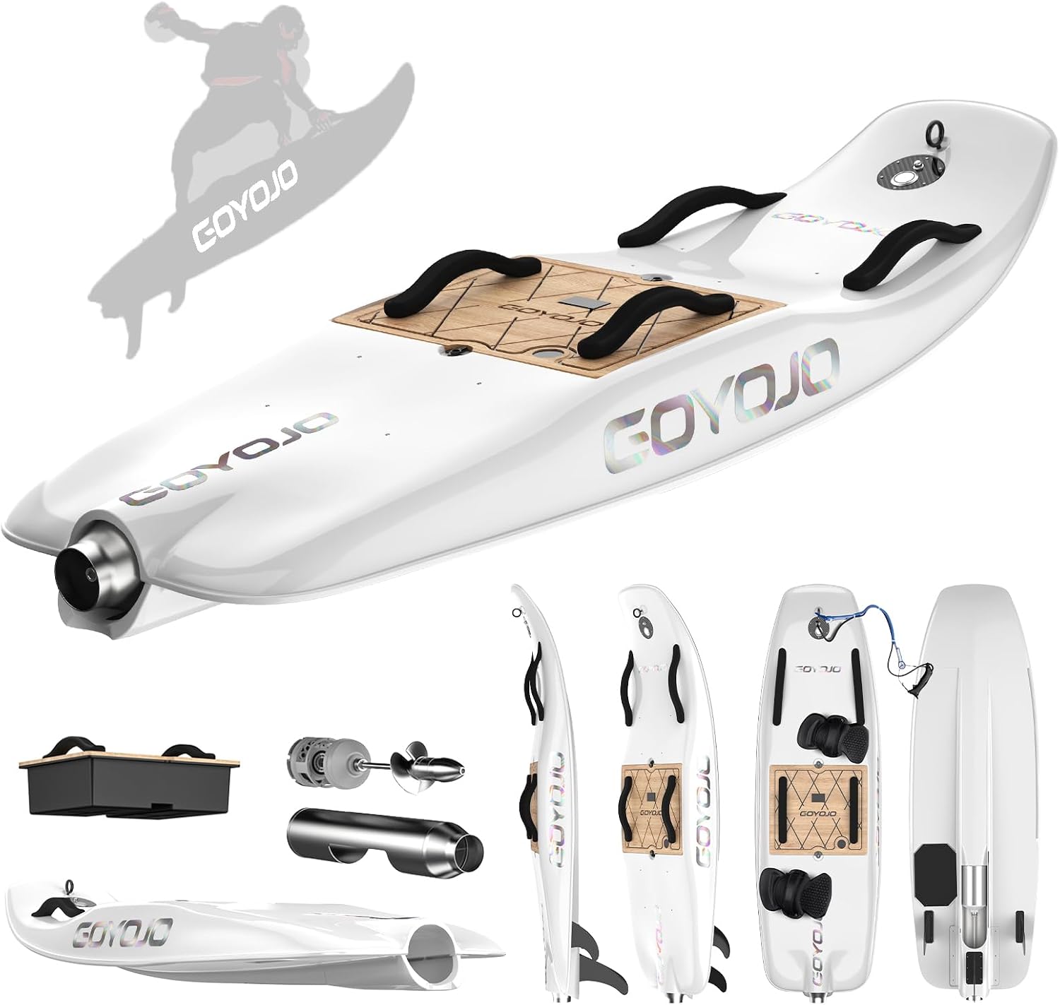 GOYOJO High-Speed Electric Surfboard - 1215 KW Water Jet Surfing Board, Maximum Speed of 65 KMh, Battery Life of 50-80 Minutes, Hybrid Fiber Construction, Suitable for Adults