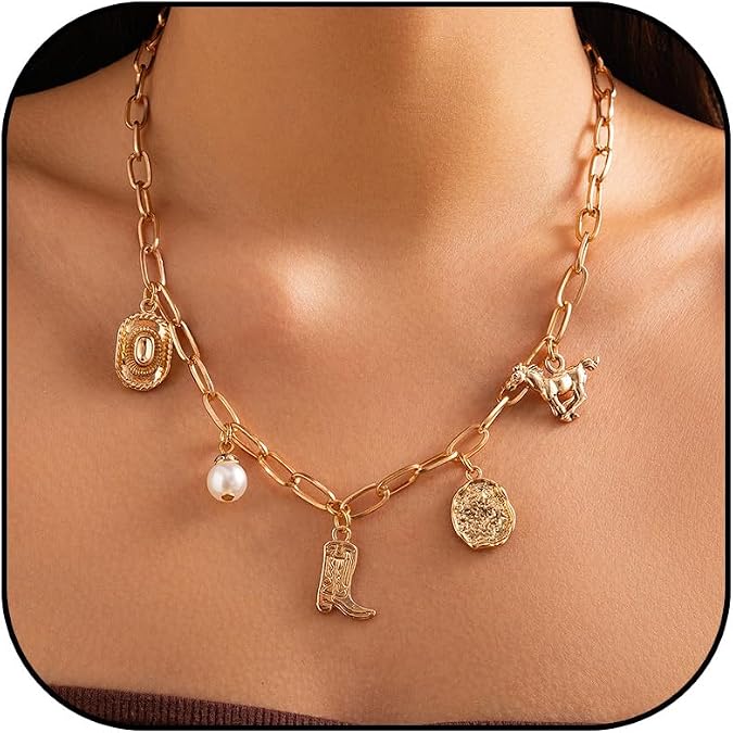 Western Jewelry for Women Cowgirl Necklace Western Outfit Dress Country Concert Outfits for Women Rodeo Outfit Shirts Native American Jewelry Accessories