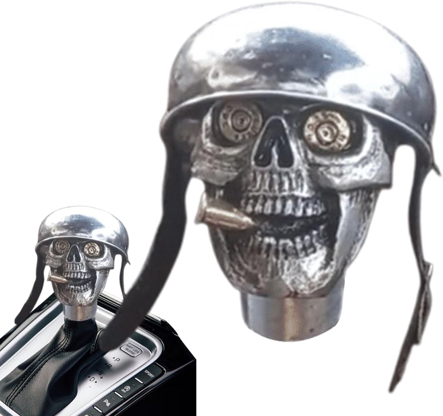 Skull Gear Knob,Skull Soldier Car Stick Shift Knob,Handcrafted Handle Shifting for ManualAutomatic Car