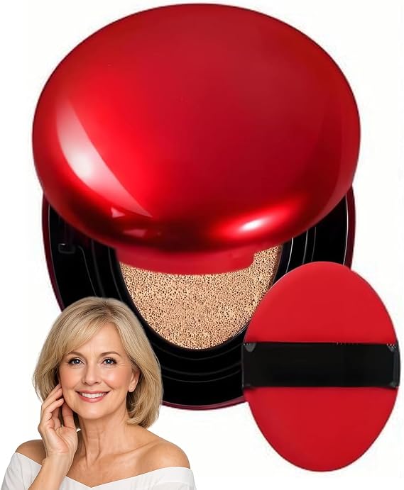 Cushion Foundation Full Coverage Long Lasting Makeup, Natural Matte Finish Moisturising Cushion Foundation, Waterproof Oil Control Face Base for Mature Skin, All Day Comfortable Wear(Toffee)