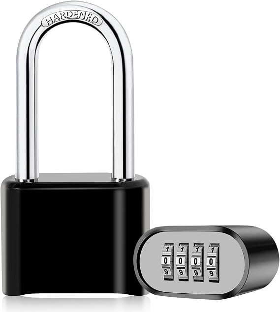 Heavy Duty Combination Padlock 4 Digit Long Shackle Outdoor Lock