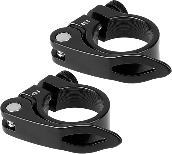 2Pcs Bicycle Seatpost Clamp 31.8 Quick Release Seatpost Collar, Bike Seat Clamp Tune Seatpost Collar Suitable for Inside Diameter, Aluminium Alloy Bike Seat Lock Clamp of Seat Tube Clamp 27.2/28.6mm