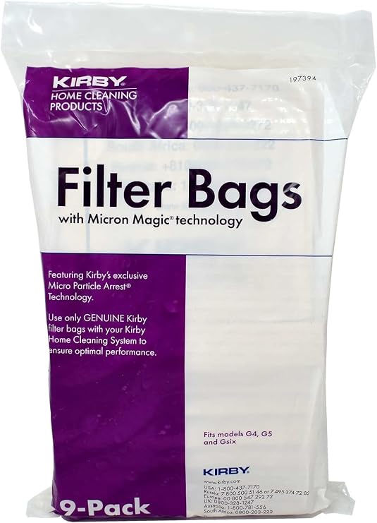 Kirby HEPA Bags for Sentria models Gsix and Ultimate G, 9pk