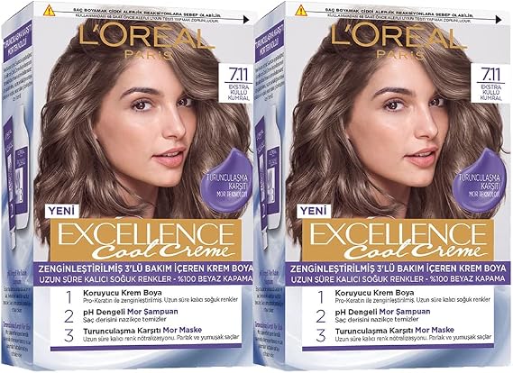 L’Oréal Paris Excellence Cool Creme 7.11 Ekstra Küllü Kumral 2'li Set