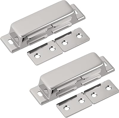 Push to Open Door Catch,Push Open Catch Latch,Magnetic Door Catch, 2pcs Magnetic Catches Latches,Stainless Steel Magnetic Cabinet Door Catch Magnets Heavy Duty Drawer Magnetic Door Latches