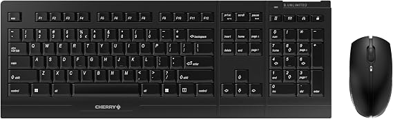 CHERRY B.Unlimited 3.0 - Wireless Keyboard+Mouse - US Layout - QWERTY Keyboard -Black