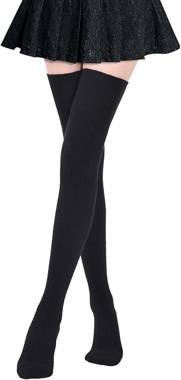 Kayhoma Extra Long Cotton Thigh High Socks Over the Knee High Boot Stockings Cotton Leg Warmers
