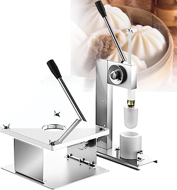 Semi-Automatic Bun Making Machine,Bun Dumpling Maker with 3 Pieces of Mold Steel Chinese Bao Making Mold for Cooking Delicious Baozi,Bao Steamer,400-500buns/H