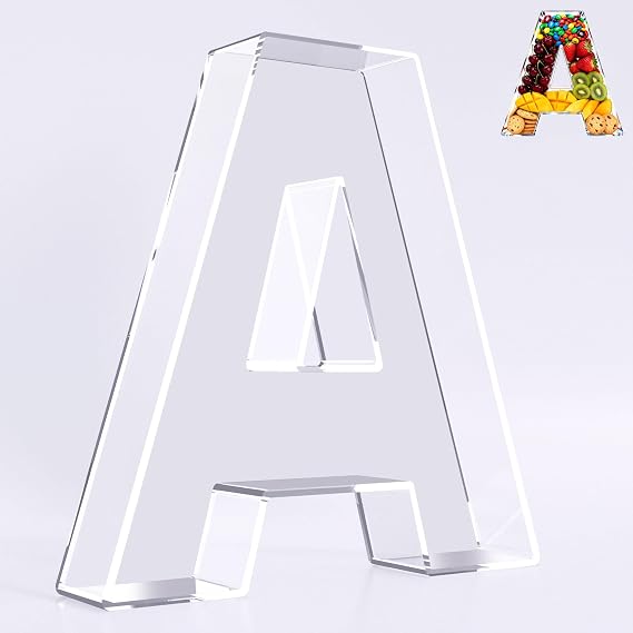 Ledido Reusable 10'' Fillable Acrylic Charcuterie Board Box Letter A