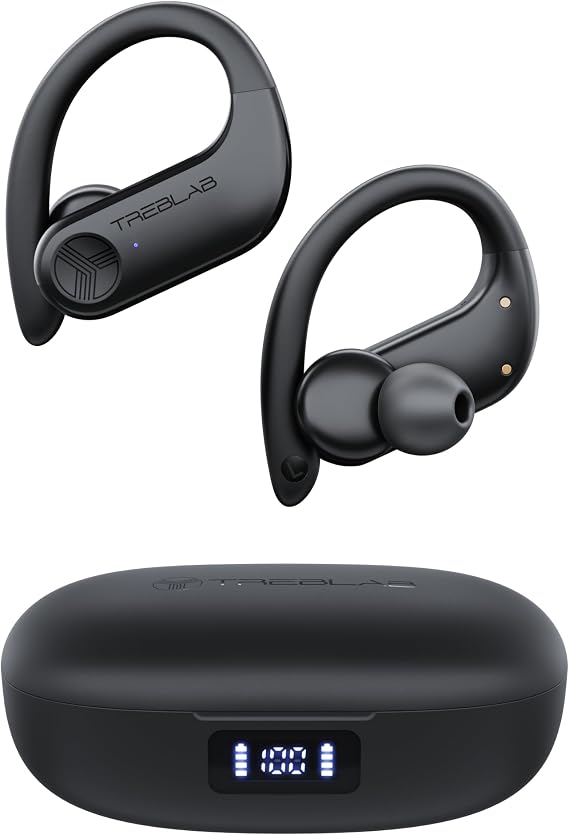 TREBLAB X3-Pro Earbuds Wireless Bluetooth, Earhook IPX5 12H Powerbank