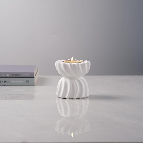 Twizzle Twist Tealight Holder, Decorative Tealight Candle Holder for Table Display, Romantic Unique Home Decor Aesthetic, Housewarming Gift, Spiral Sculpture Diwali Tea Light Stand Cement