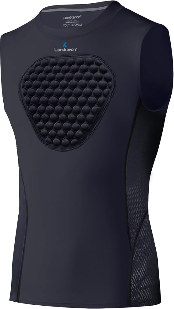 Youth Elite Chest Protector Sports Shirts, Padding on Chest for Baseball, Football & Softball