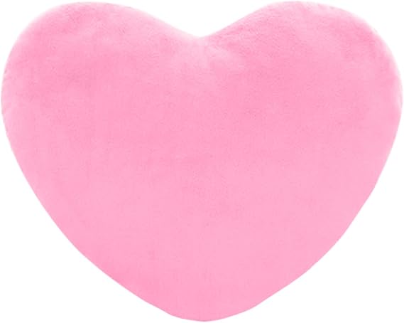 Heart Pillow Cuddle Cushion - Cuddly Teddy Bear Fleece Super Soft 3D Shape Fluffy Filled Warm Home Decoration Gift for Loved One Valentine Day (Pink 15cm)