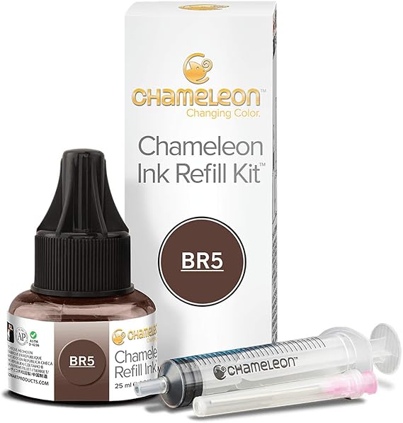 Chameleon Art Products, Ink Refill, Bark BR5, Complete Refill Kit - 25 ML