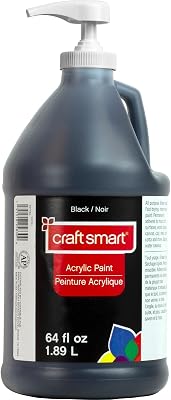 Craft Smart 64oz. Black Acrylic Paint - Fast Drying Paint for Drawing, Painting, Art & Crafts Supplies - 1 Pack