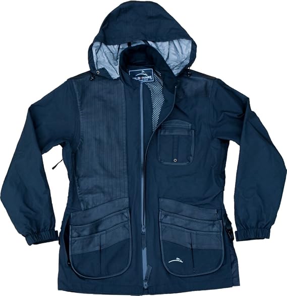 Wild Hare Shooting Gear Hydro-Elite Waterproof Shooting Jacket - Black with Black Leather
