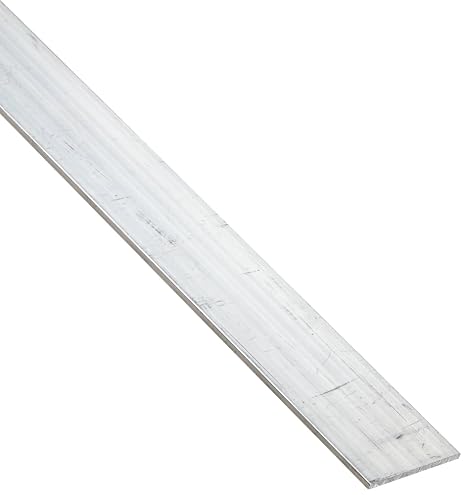6061 Aluminum Rectangular Bar, Unpolished (Mill) Finish, Extruded, T6511 Temper, ASTM B221, 1/4" Thickness, 1" Width, 12" Length, OnlineMetals
