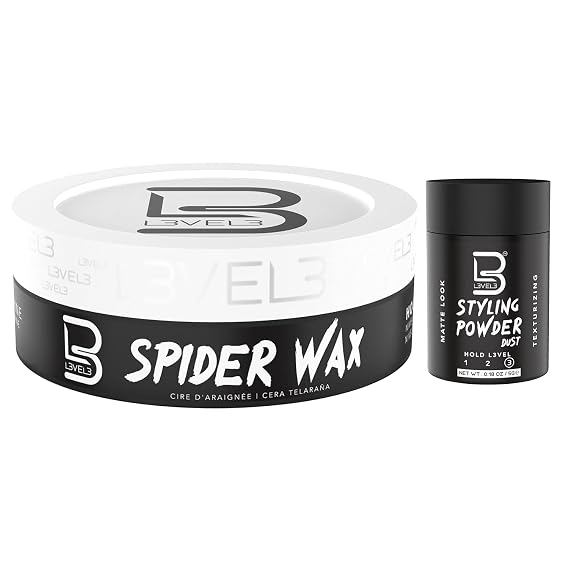 L3 Level 3 Spider Wax and Styling Powder for Men, Strong Hold