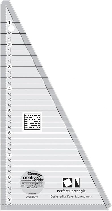 Creative Grids 9.5" 'Perfect Rectangle' Triangle Quilting Ruler Template CGRTMT3