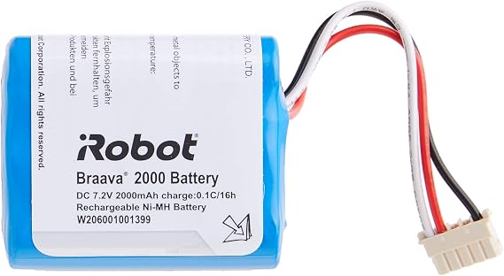 iRobot Braava Authentic Replacement Parts - 2000 mAh NiMH Battery for Braava 380t and Mint 5200