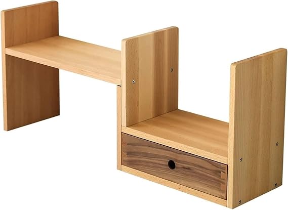 Bookshelf MIXMEY Desktop Bookshelf Standing Bookshelf Small Desktop Bookshelf Office Desktop Adjustable File Storage Rack Bedroom Extendable Bookshelf