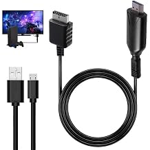 COCOHO PS1/PS2 to HDMI Adapter Cable,PS1/PS2 to HDMI Converter Supports Output 720P/1080P HD Video Audio Compatible with PS1/PS2 Game Consoles HDTV Projector Monitor,PS2 to HDMI Convert