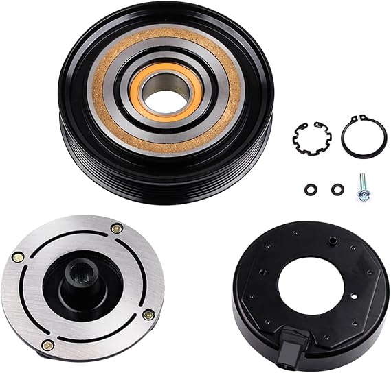 SCITOO AC Compressor Clutch for Honda for Accord 3.0L 2003-2007 | All-in-One AC Compressor Clutch Kit for Honda for Odyssey 3.5L 2005-2007 with 6-Groove Pulley