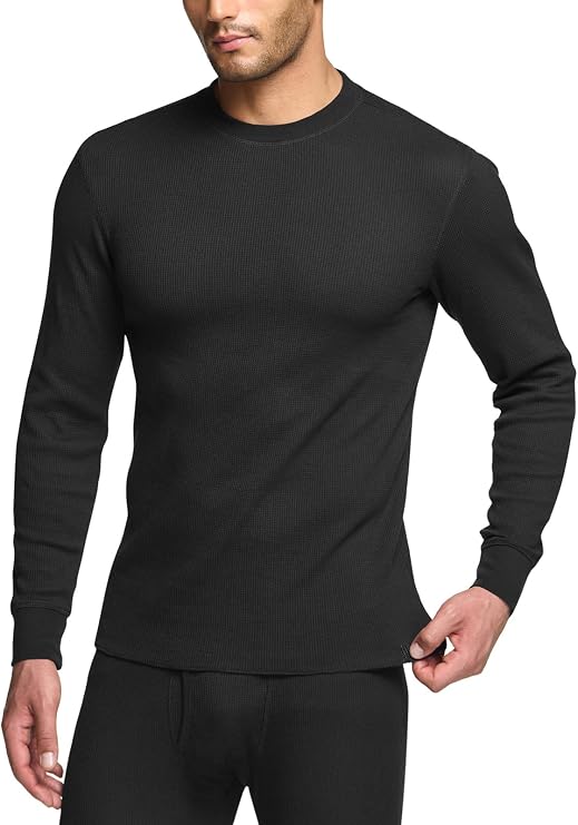 CQR Men's Long Sleeve Thermal Underwear Tops, Midweight Waffle Shirt, Winter Cold Weather Thermal Shirts