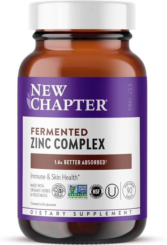 New Chapter Fermented Zinc Complex Supplement, 90 Count