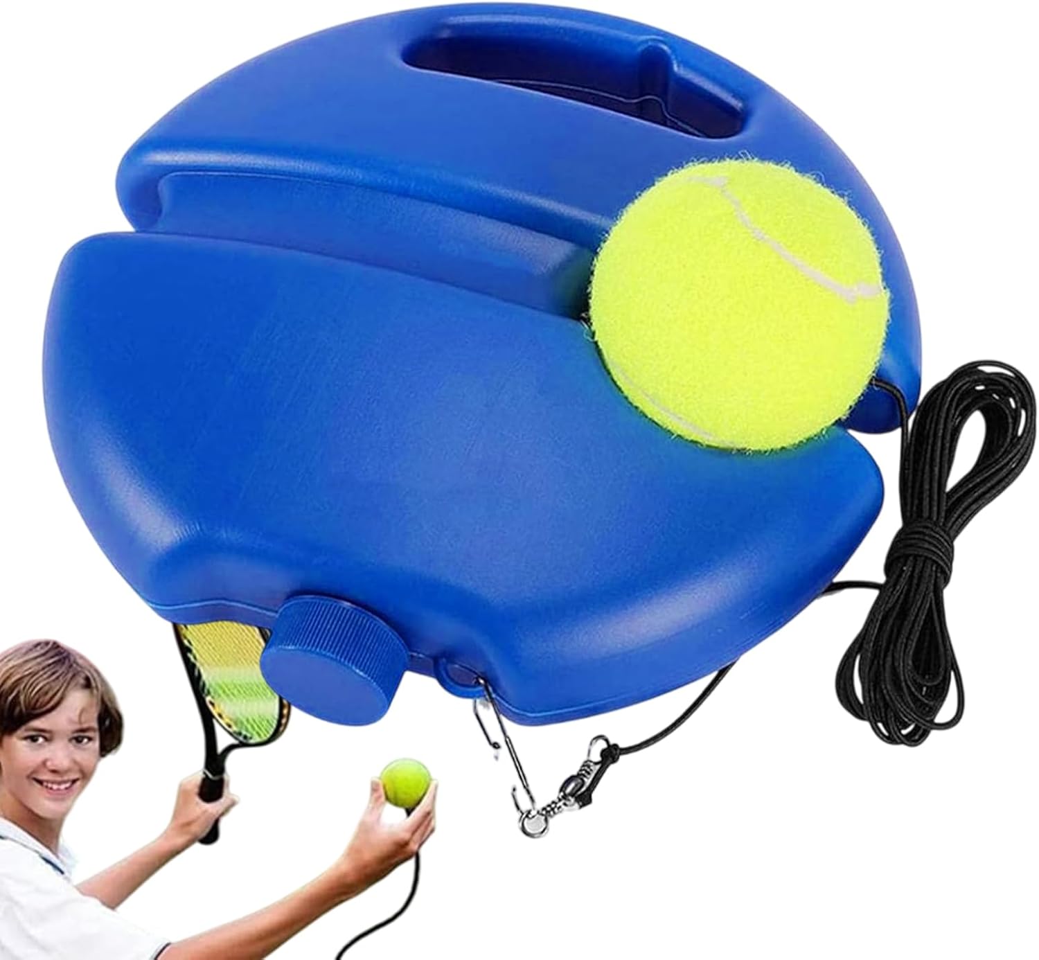 Tennis Practice Rebounder - 21x21x5cm Heavy-Duty Adjustable Angle Trainer, Rebound Net with Target | Portable Solo Tennis Trainer Set, Bounce Back Practice Kit, Ideal for All Ages and Skill Levels