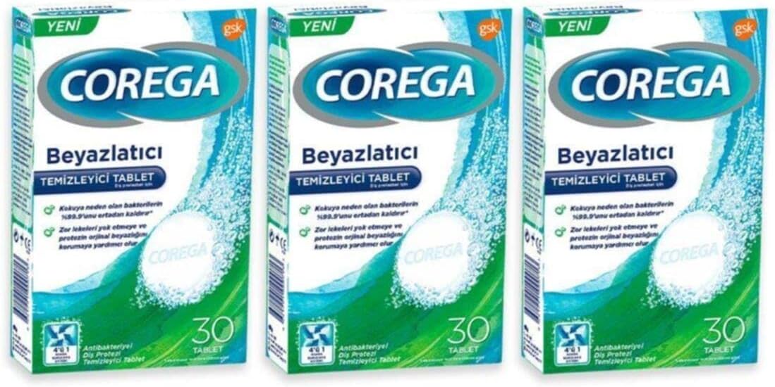 Corega Whitening Tablet 90 Pack