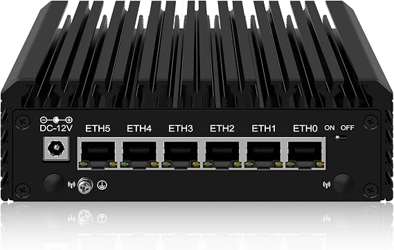 Mini PC Intel N150 N100 Upgrade, Firewall Micro Appliance Fanless Mini PC, 6-Port i226-V 2.5Gbps LAN Fanless Mini PC, OPNsense Small PC, DDR5 16GB RAM 512GB SSD, 2-NVMe, SATA, Supports 3