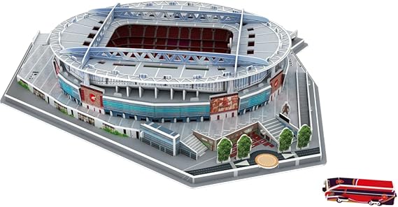 Football Stadium Model 3D Puzzles: DIY 3D Soccer Field Jigsaw Building Kit for Adults and Kid Home Bedroom Office Decoration (85pcs)