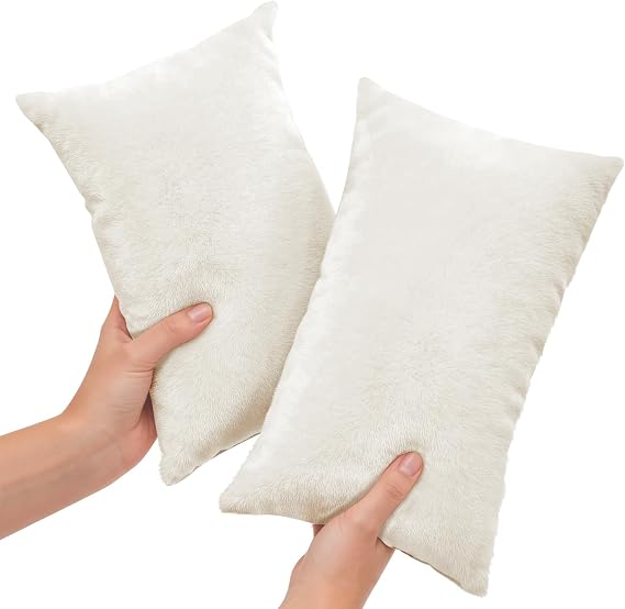 2 Pack Tiny Travel Pillows, 7"x11" Memory Foam Mini Neck Pillow for Travel and Airplane, Soft Machine Washable Small Pillows for Neck, Knee, Lumbar Support, Small Cushionfor Pet, Dogs (White)