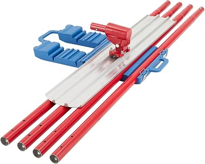 Bull Float Magnesium Concrete Float, 36 x 8 Round End Concrete Float Tool Cement Tool, Concrete Kit Bull Float with 4 Float Handle Bracket Concrete Tools FinishingRED