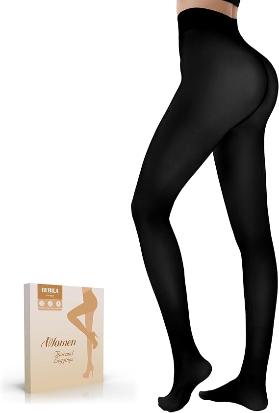 Fleece Lined Tights Women Fake Translucent Warm Pantyhose Thermal Leggings