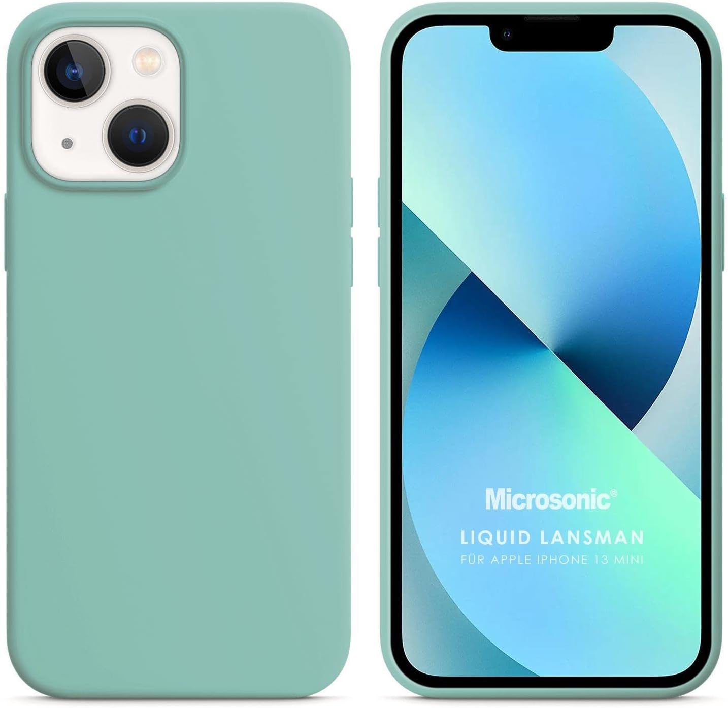 Microsonic Case for Apple iPhone 13 Mini Liquid Launch Silicone Water Green [Case Compatible with iPhone 13 Mini - Water Green]